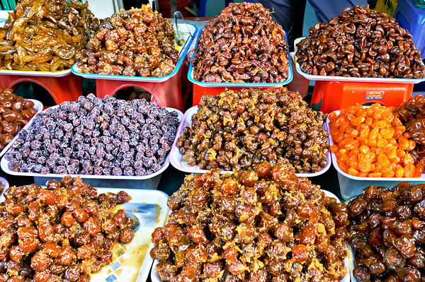 Stalls selling local snacks in Hanoi Vietnam market Digital Download