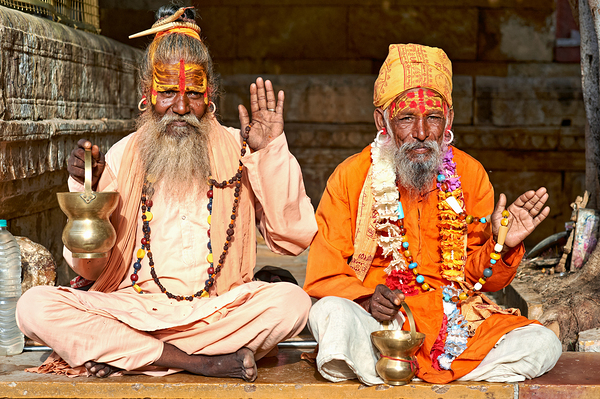 Sadhus sitting in Jaisalmer Rajasthan during a sunny day Digital Download