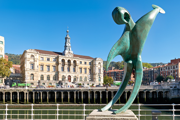 View of sculpture Conmemoracion al dia del Mar in Bilbao Digital Download