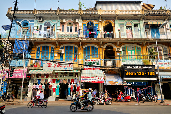 Shopping in Ho Chi Minh City streets during a sunny day Digital Download