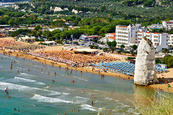 Vieste Gargano. Apulia Puglia Italy. Monolith Pizzomunno and beach Digital Download