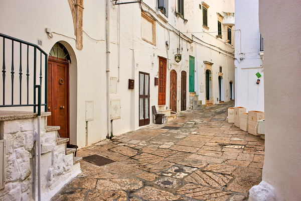 Apulia Puglia Italy. Ostuni. The white town. The narrow alleys of the old town Digital Download