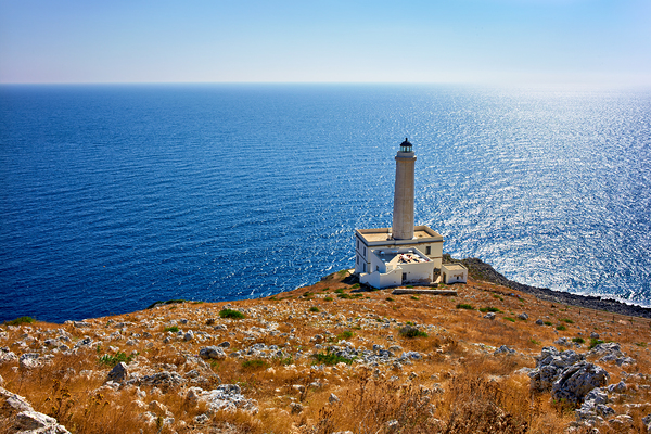 Apulia Puglia Italy. The lighthouse at Cape Palascia Capo dOtranto. The easternmost point of Italy Digital Download