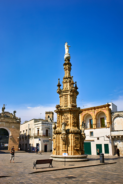 Salento. Apulia Puglia Italy. Nardò. Salandra square. 18th century column Digital Download