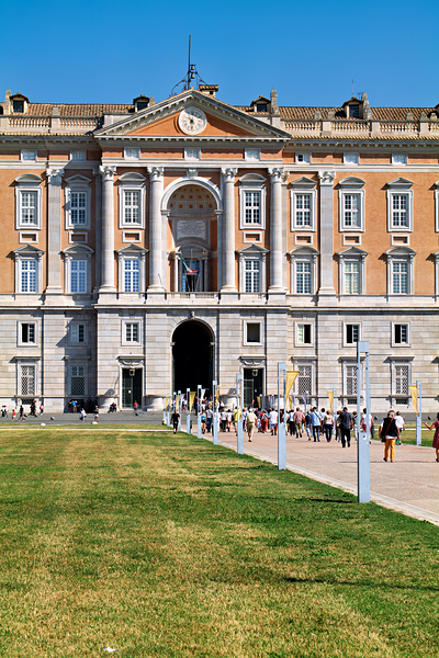 Caserta Campania Italy. The Royal Palace. Visitors approaching the entrance Digital Download