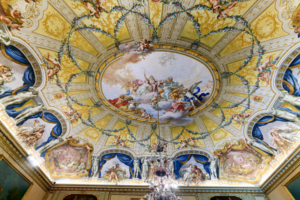 Caserta Campania Italy. The Royal Palace. The ceiling of Queen Maria Carolina apartment Digital Download