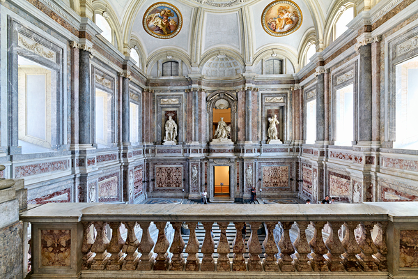 Caserta Campania Italy. The scalone staircase of honour by Luigi Vanvitelli at the Royal Palace Digital Download
