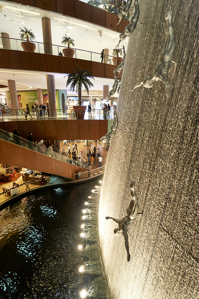 Dubai. UAE. The waterfall inside Dubai Mall Digital Download