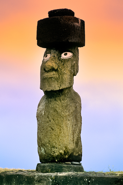 Moai statues at Easter Island Chile. Digital Download
