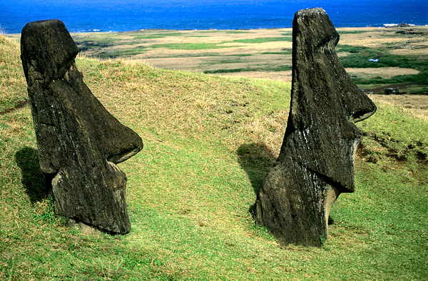 Moai statues at Easter Island Chile. Digital Download