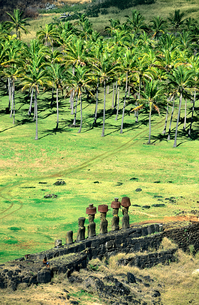 Moai statues at Easter Island Chile. Digital Download