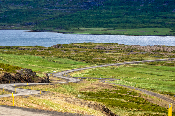 Winding road in Vatnsfjordhur. Iceland Digital Download