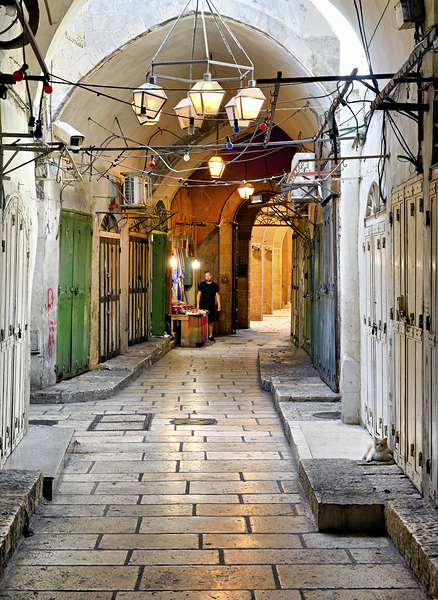 Jerusalem Israel. A cobbled street in the old city Digital Download