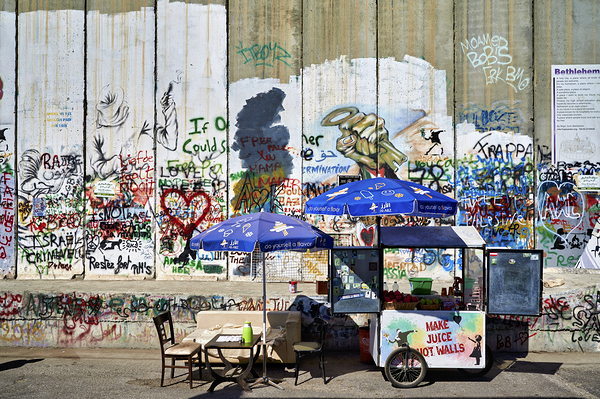 Jerusalem Israel. The west bank separation wall in Bethlehem Digital Download