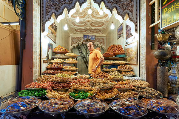 Morocco Marrakesh. Sale of dried fruit in the souk Digital Download