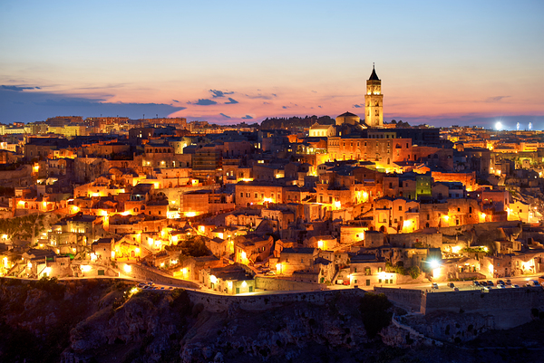Matera Basilicata Italy. Cityscape. I sassi di Matera at sunset Digital Download