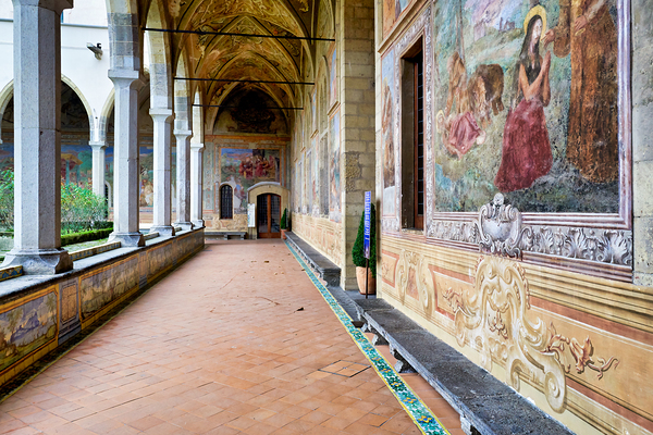 Naples Campania Italy. Santa Chiara Basilica Church. The cloister of the Clarisses Digital Download
