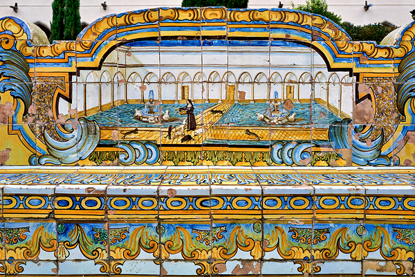 Naples Campania Italy. Santa Chiara Basilica Church. The cloister of the Clarisses Digital Download