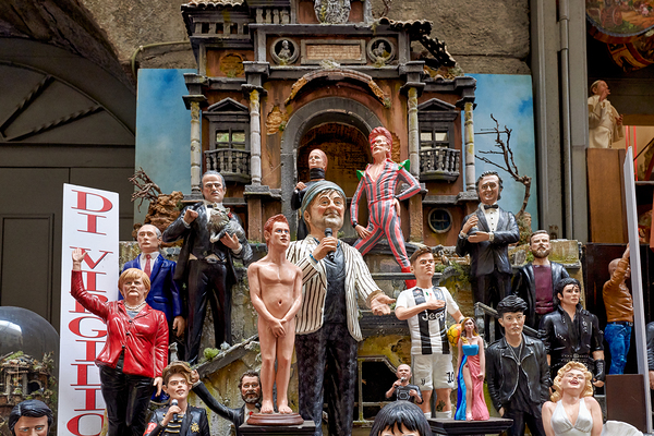 Naples Campania Italy. Statues figurines of the Christmas Nativity Scene in the artisan workshops of Via San Gregorio Armeno Digital Download