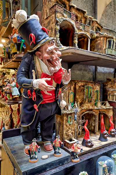 Naples Campania Italy. Statues figurines of the Christmas Nativity Scene in the artisan workshops of Via San Gregorio Armeno Digital Download