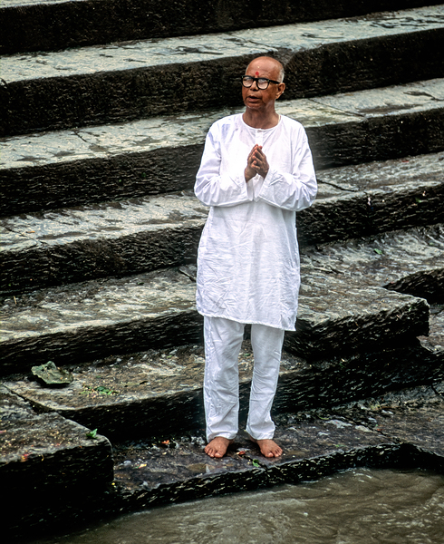 Nepal. Kathmandu. A pilgrim in Pashupatinath Digital Download