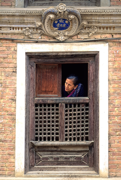 Nepal. Kathmandu. Woman a t a window Digital Download