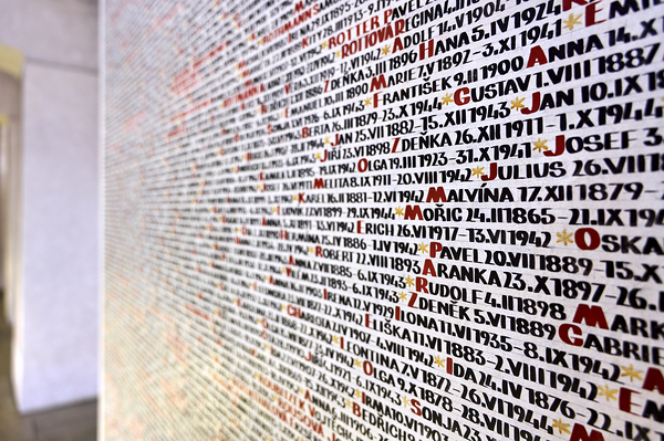 Czech Republic. Prague. The names of the victims of the Holocaust Shoah written on the walls of the Pinkas Synagogue Digital Download