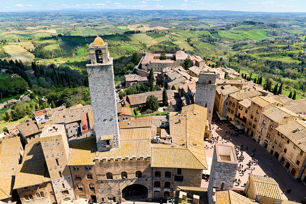 San Gimignano. Tuscany. Italy. Aerial view of the old town Digital Download