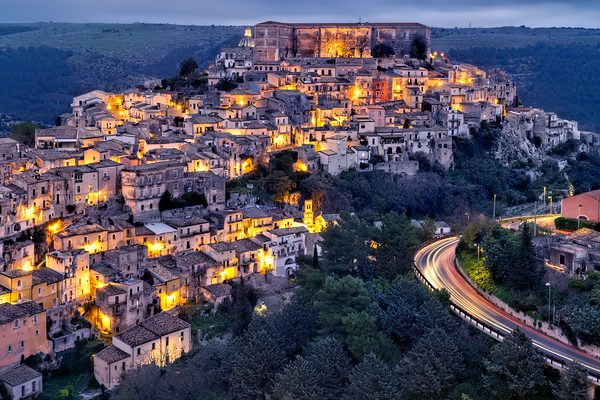Ragusa Ibla Sicily Italy. Cityscape at sunset Digital Download