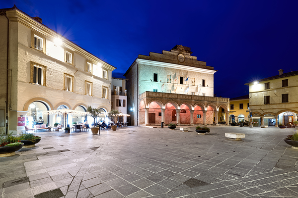 Montefalco Umbria Italy. Piazza del Comune at sunset Digital Download