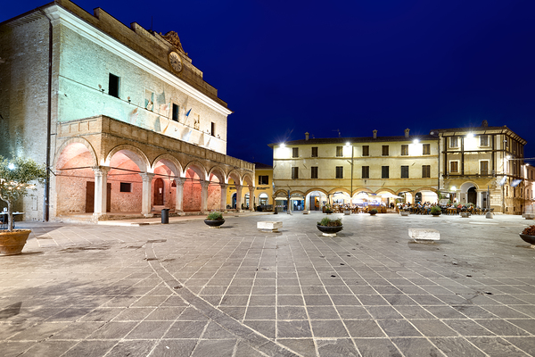Montefalco Umbria Italy. Piazza del Comune at sunset Digital Download