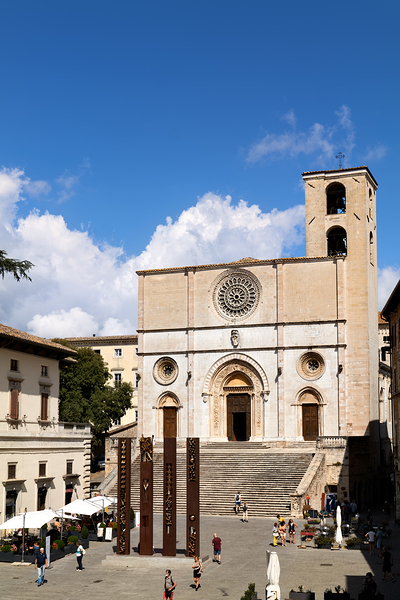 Todi Umbria Italy. Concattedrale della Santissima Annunziata. Cathedral. Piazza del Popolo. The statue Quattro Stele by Arnaldo Pomodoro Digital Download