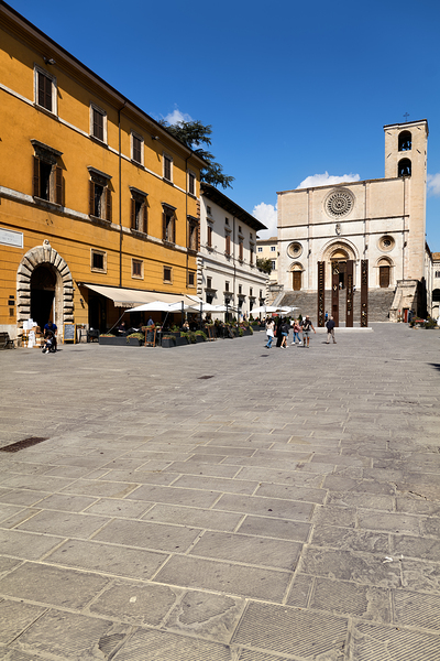 Todi Umbria Italy. Concattedrale della Santissima Annunziata. Cathedral. Piazza del Popolo. The statue Quattro Stele by Arnaldo Pomodoro Digital Download