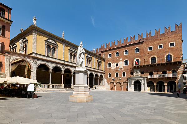 Verona Veneto Italy. Piazza dei Signori with the monument to Dante Digital Download