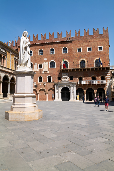 Verona Veneto Italy. Piazza dei Signori with the monument to Dante Digital Download