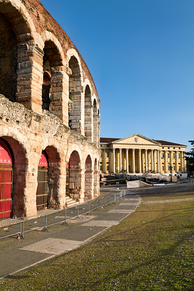 Verona Veneto Italy. The Verona Arena - Roman Amphitheatre and the Town Hall Digital Download