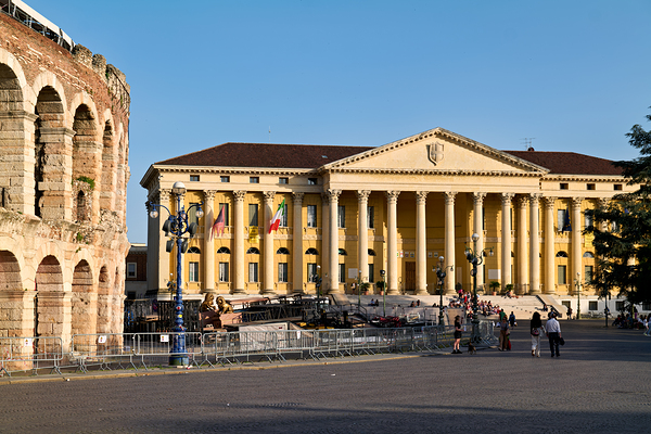 Verona Veneto Italy. The Verona Arena - Roman Amphitheatre and the Town Hall Digital Download