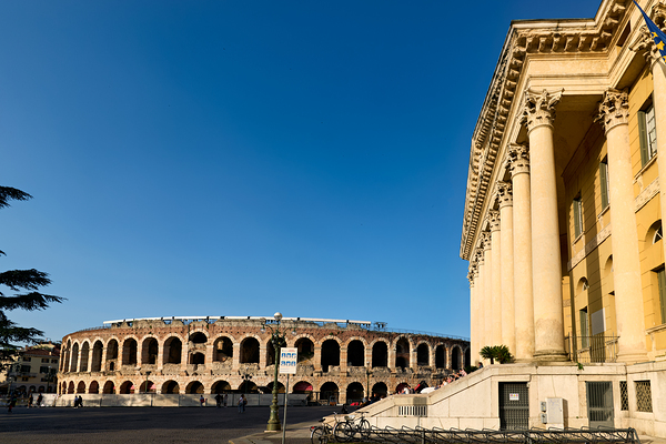 Verona Veneto Italy. The Verona Arena - Roman Amphitheatre and the Town Hall Digital Download