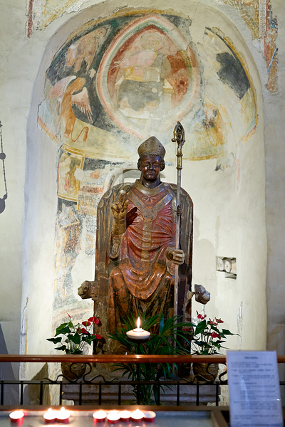 Verona Veneto Italy. The Basilica of San Zeno. The statue of smiling San Zeno Digital Download
