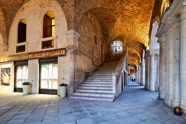 Medieval arcade in Piazza dei Signori. Vicenza Veneto Italy Digital Download