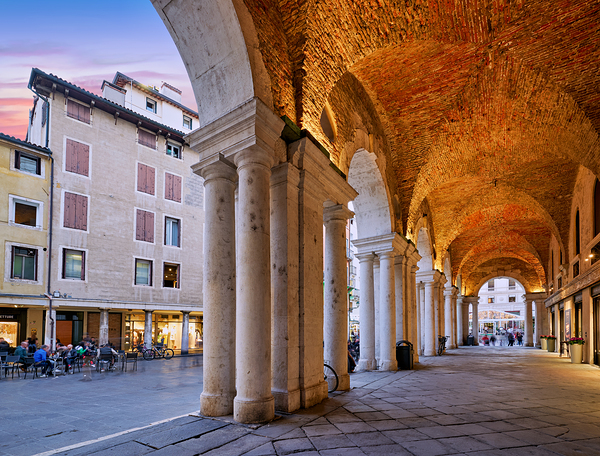 Medieval arcade in Piazza dei Signori. Vicenza Veneto Italy Digital Download