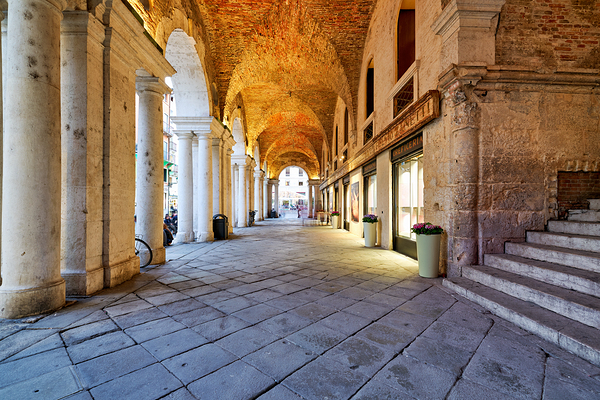 Medieval arcade in Piazza dei Signori. Vicenza Veneto Italy Digital Download
