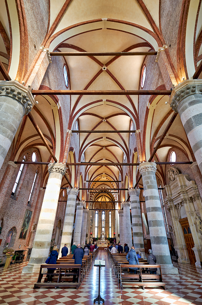 Vicenza Veneto Italy. The interiors of the church of San Lorenzo Digital Download