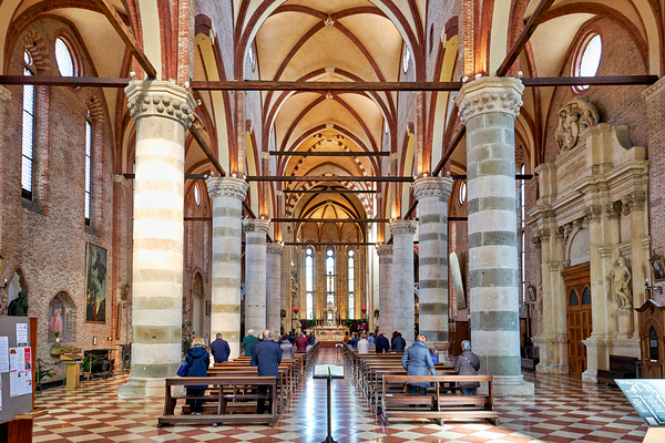 Vicenza Veneto Italy. The interiors of the church of San Lorenzo Digital Download