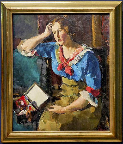 Egon Schiele - Seated Woman in a Blue House 1912 - Belvedere Museum Vienna Austria Digital Download