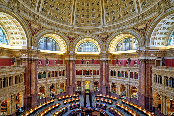 Inside the Library of Congress. The Reading Hall. Washington D.C. Digital Download