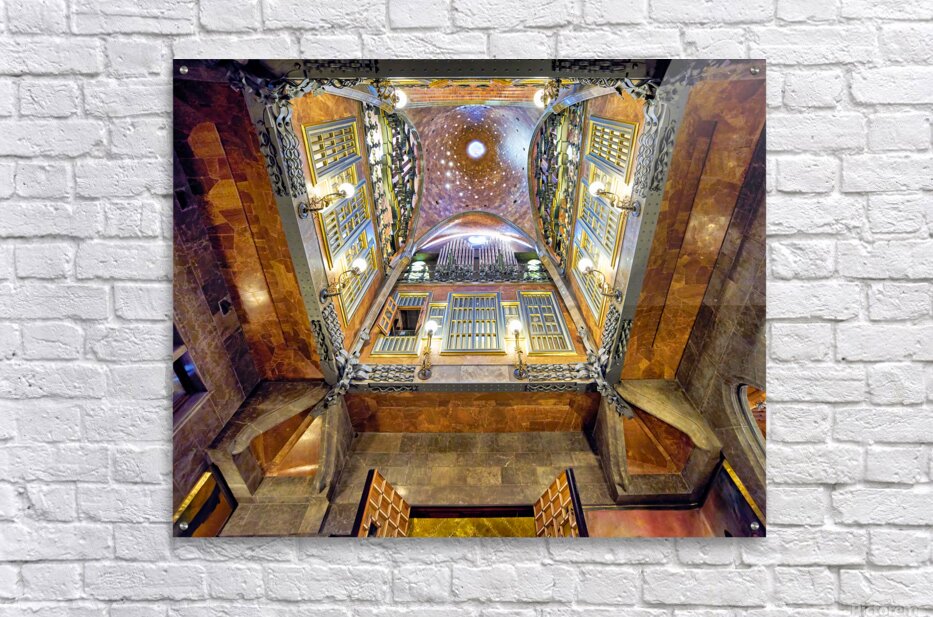 View of interior design in Palau Guell by Gaudi in Barcelona – Acrylic Print 1