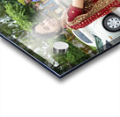 India Rajasthan Udaipur. A beautiful smiling girl on a scooter Acrylic print