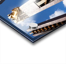 Todi Umbria Italy. Concattedrale della Santissima Annunziata. Cathedral. Piazza del Popolo. The statue Quattro Stele by Arnaldo Pomodoro Acrylic print