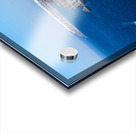 Santorini caldera with cliffs deep blue sea port and distant  Acrylic print